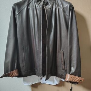 Daniel Cremieux Dark Brown Leather Jacket